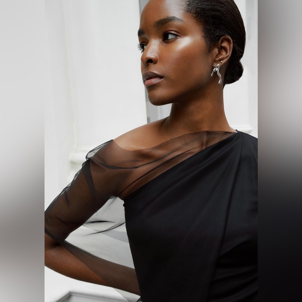 Marcella NYC Zinnia One-Shoulder Top – Black